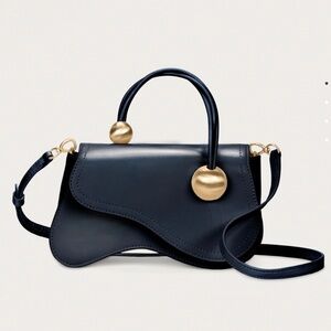 NEW Cult Gaia Kazia Crossbody Bag in Blue Lake Smooth Leather